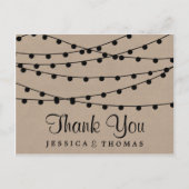 Het Rustic Kraft String Lights Wedding Collectie Briefkaart (Voorkant)