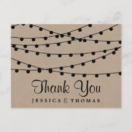 Het Rustic Kraft String Lights Wedding Collectie Briefkaart