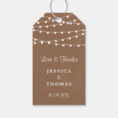 Het Rustic Kraft String Lights Wedding Collectie Cadeaulabel (Voorkant)
