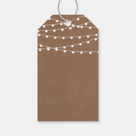 Het Rustic Kraft String Lights Wedding Collectie Cadeaulabel (Achterkant)