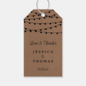 Het Rustic Kraft String Lights Wedding Collectie Cadeaulabel (Voorkant)