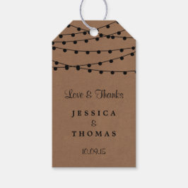 Het Rustic Kraft String Lights Wedding Collectie Cadeaulabel