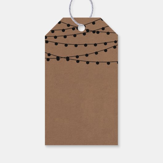 Het Rustic Kraft String Lights Wedding Collectie Cadeaulabel (Achterkant)