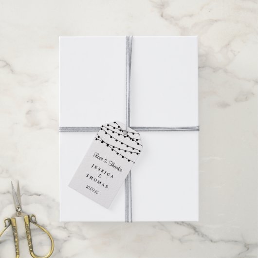 Het Rustic Kraft String Lights Wedding Collectie Cadeaulabel (Met Touw)