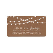 Het Rustic Kraft String Lights Wedding Collectie Etiket (Voorkant)