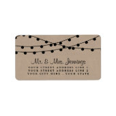 Het Rustic Kraft String Lights Wedding Collectie Etiket (Voorkant)