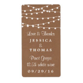 Het Rustic Kraft String Lights Wedding Collectie Etiket (Voorkant)