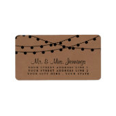 Het Rustic Kraft String Lights Wedding Collectie Etiket (Voorkant)