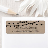 Het Rustic Kraft String Lights Wedding Collectie Etiket (Insitu)