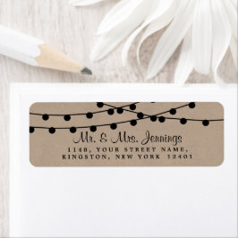 Het Rustic Kraft String Lights Wedding Collectie Etiket