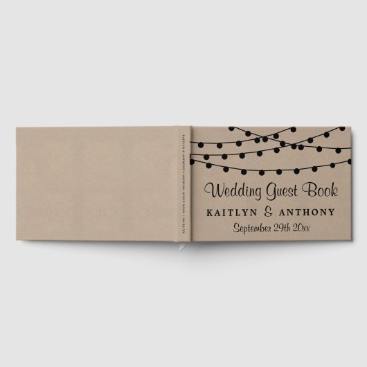 Het Rustic Kraft String Lights Wedding Collectie Gastenboek (Volledig)