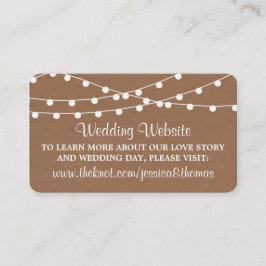 Het Rustic Kraft String Lights Wedding Collectie Informatiekaartje