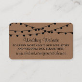 Het Rustic Kraft String Lights Wedding Collectie Informatiekaartje (Voorkant)