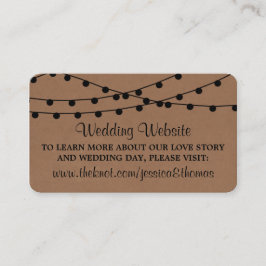 Het Rustic Kraft String Lights Wedding Collectie Informatiekaartje