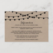 Het Rustic Kraft String Lights Wedding Collectie Informatiekaartje (Voorkant)