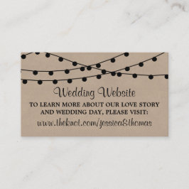 Het Rustic Kraft String Lights Wedding Collectie Informatiekaartje