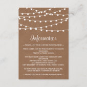 Het Rustic Kraft String Lights Wedding Collectie Informatiekaartje (Voorkant)