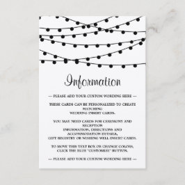 Het Rustic Kraft String Lights Wedding Collectie Informatiekaartje