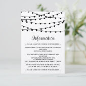 Het Rustic Kraft String Lights Wedding Collectie Informatiekaartje (Staand voorkant)