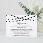 Het Rustic Kraft String Lights Wedding Collectie Informatiekaartje (Staand voorkant)