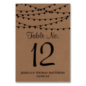 Het Rustic Kraft String Lights Wedding Collectie Kaart (Voorkant)