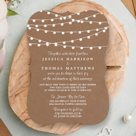 Het Rustic Kraft String Lights Wedding Collectie Kaart
