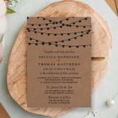 Het Rustic Kraft String Lights Wedding Collectie Kaart