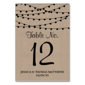 Het Rustic Kraft String Lights Wedding Collectie Kaart (Voorkant)