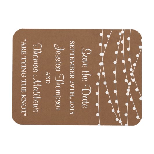 Het Rustic Kraft String Lights Wedding Collectie Magneet (Horizontaal)