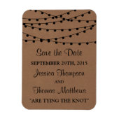 Het Rustic Kraft String Lights Wedding Collectie Magneet (Verticaal)