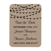 Het Rustic Kraft String Lights Wedding Collectie Magneet (Verticaal)