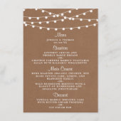 Het Rustic Kraft String Lights Wedding Collectie Menu (Voorkant)