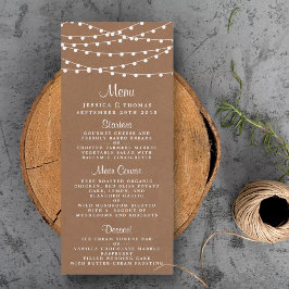 Het Rustic Kraft String Lights Wedding Collectie Menu