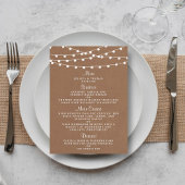 Het Rustic Kraft String Lights Wedding Collectie Menu