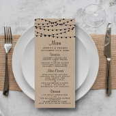 Het Rustic Kraft String Lights Wedding Collectie Menu