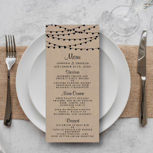 Het Rustic Kraft String Lights Wedding Collectie Menu