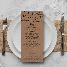 Het Rustic Kraft String Lights Wedding Collectie Menu