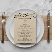 Het Rustic Kraft String Lights Wedding Collectie Menu