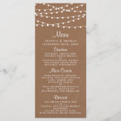 Het Rustic Kraft String Lights Wedding Collectie Menu (Voorkant)