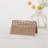 Het Rustic Kraft String Lights Wedding Collectie Plaatskaartje (Achterkant)