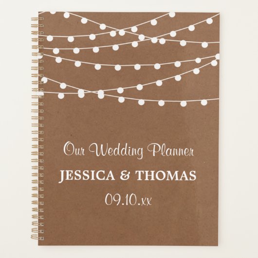 Het Rustic Kraft String Lights Wedding Collectie Planner (Voorkant)