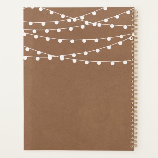 Het Rustic Kraft String Lights Wedding Collectie Planner (Achterkant)