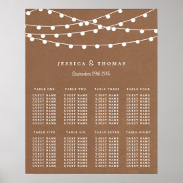 Het Rustic Kraft String Lights Wedding Collectie Poster