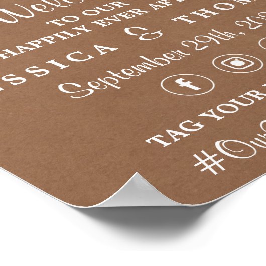 Het Rustic Kraft String Lights Wedding Collectie Poster (Hoek)