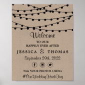 Het Rustic Kraft String Lights Wedding Collectie Poster (Voorkant)