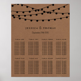 Het Rustic Kraft String Lights Wedding Collectie Poster