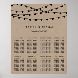 Het Rustic Kraft String Lights Wedding Collectie Poster