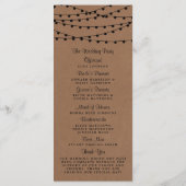 Het Rustic Kraft String Lights Wedding Collectie Programmakaart (Achterkant)