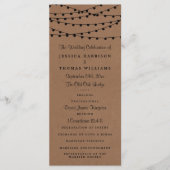 Het Rustic Kraft String Lights Wedding Collectie Programmakaart (Voorkant)