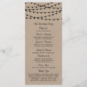 Het Rustic Kraft String Lights Wedding Collectie Programmakaart (Achterkant)